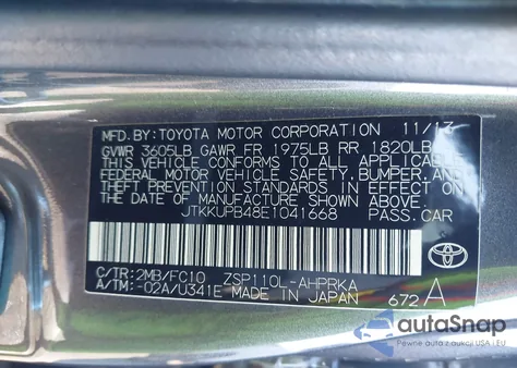 2014 Scion Xd from USA, damaged, VIN JTKKUPB48E1041668
